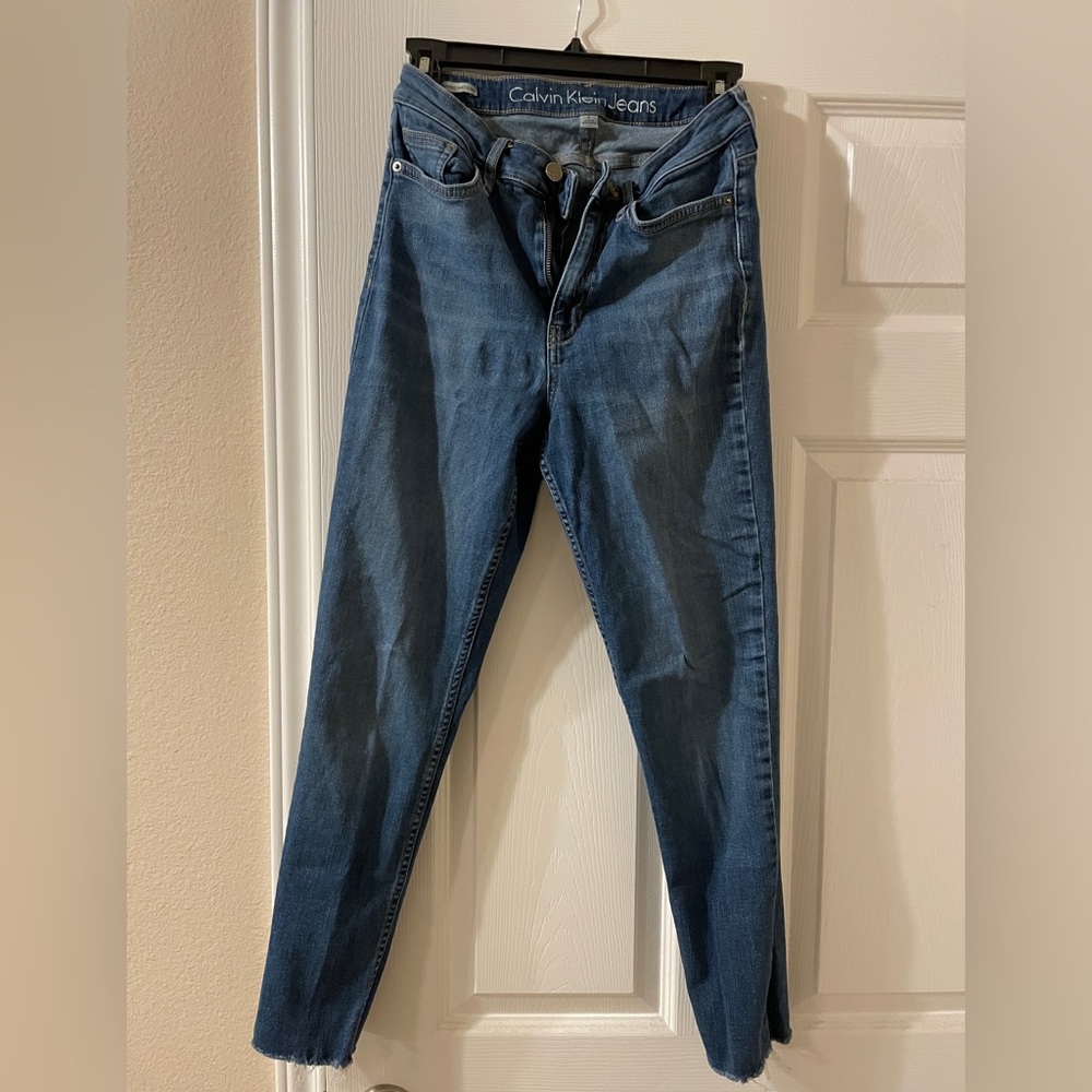 Calvin Klein High Rise, Ankle skinny  Jeans Dark Blue Ankle Length